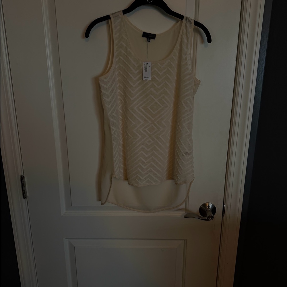 NWT The Limited White Geometric Tank Top